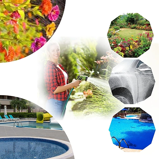 بكرة خرطوم حديقة 10 متر مع مسدس رش 7 وظائف – تصميم محمول وعملي - صورة 8