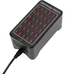 محطة شحن USB متعددة المنافذ بقوة 150 وات (30 أمبير) مع ميزة Smart Detect