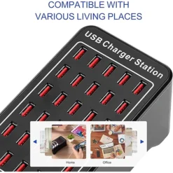 محطة شحن USB متعددة المنافذ بقوة 150 وات (30 أمبير) مع ميزة Smart Detect - صورة 4