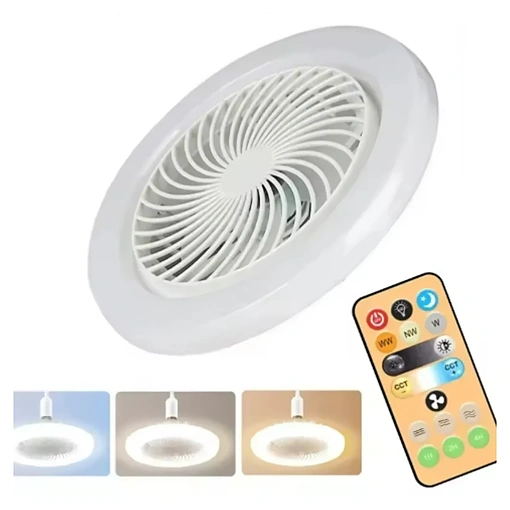 مروحة مع إضاءة LED 2 في 1 بريموت – لمبة مروحة E27 بثلاث سرعات - صورة 4