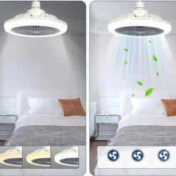 مروحة مع إضاءة LED 2 في 1 بريموت – لمبة مروحة E27 بثلاث سرعات - صورة 7