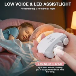مقص أظافر كهربائي 2 في 1 مع تلميع وإضاءة LED وشحن Type-C - صورة 5