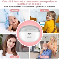 مقص أظافر كهربائي 2 في 1 مع تلميع وإضاءة LED وشحن Type-C - صورة 8
