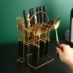 طقم أدوات مائدة 24 قطعة من ستانلس ستيل - صورة 3