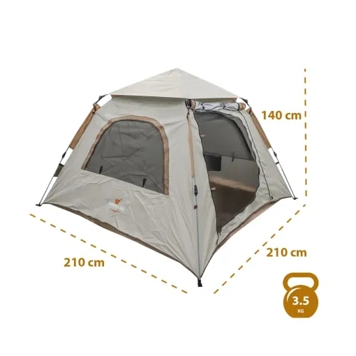 خيمة شراع نايلون 2×2 م قماش أكسفورد مقاوم للماء مع حقيبة وأوتاد - صورة 2