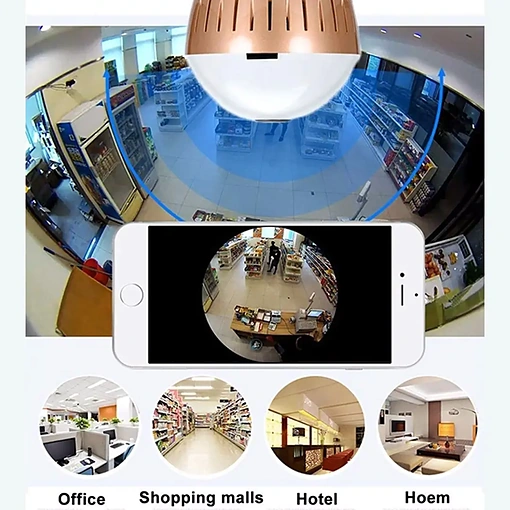 كاميرا مراقبة واي فاي 360 درجة بانورامية مع إضاءة LED - صورة 5