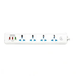 وصلة كهرباء 4 مخارج مع 3 USB بطول 3 متر – حماية من الحمل الزائد - صورة 5