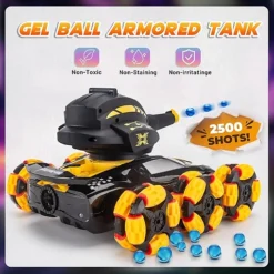 سيارة دبابة تحكم عن بعد 6 عجلات للطرق الوعرة قاذفة للكرات الهلامية ودخان ومؤثرات ضوئية - صورة 2