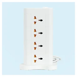 مشترك كهربائي 8 في 1 بقدرة 2500 واط مع USB وType-C وشحن سريع