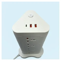 مشترك كهربائي 8 في 1 بقدرة 2500 واط مع USB وType-C وشحن سريع - صورة 2