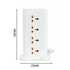مشترك كهربائي 8 في 1 بقدرة 2500 واط مع USB وType-C وشحن سريع - صورة 3