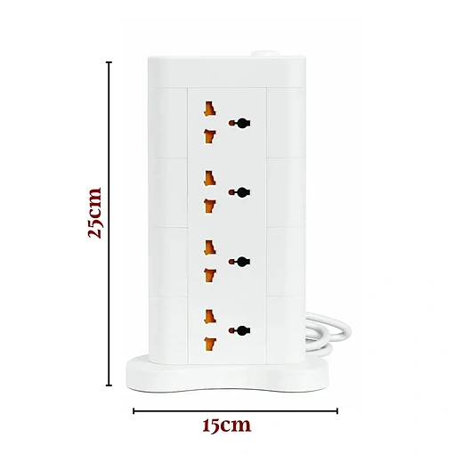 مشترك كهربائي 8 في 1 بقدرة 2500 واط مع USB وType-C وشحن سريع - صورة 3
