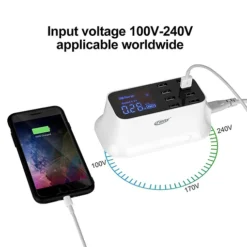 شاحن USB مكتبي بـ 8 منافذ وشاشة LED قوة 40 واط مع كابل 1.5 م - صورة 3