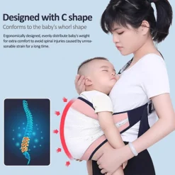 حمالة أطفال قابلة للتعديل حزام كتف سميك ومريح للأطفال من عمر 0-36 شهر - صورة 2