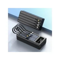 باور بنك يشحن بالطاقة الشمسية 30000mAh مع 4 كابلات مدمجة وشاشة رقمية – Airmez PL09 - صورة 3