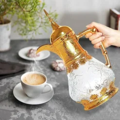 ترمس قهوة عربي حراري 1.6 لتر – إبريق فاخر للمشروبات الساخنة والباردة