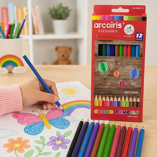 أقلام ألوان خشبية Arcoiris عدد 12 لون