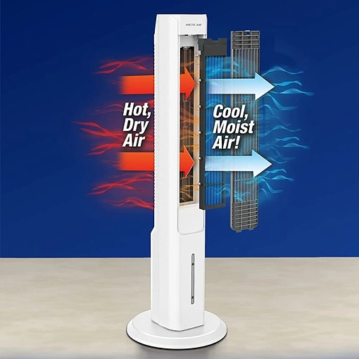 مروحة عامودية Arctic Air للتبريد بالبخار مع إضاءة ليلية LED تصميم عصري بقدرة 80 واط - صورة 4
