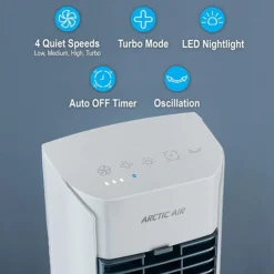 مروحة عامودية Arctic Air للتبريد بالبخار مع إضاءة ليلية LED تصميم عصري بقدرة 80 واط - صورة 7