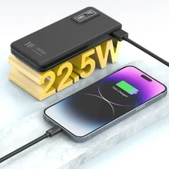 باور بانك بسعة 10000mAh شحن سريع 22.5W مع 4 كابلات مدمجة وشاشة رقمية ASPOR A300PD - صورة 4
