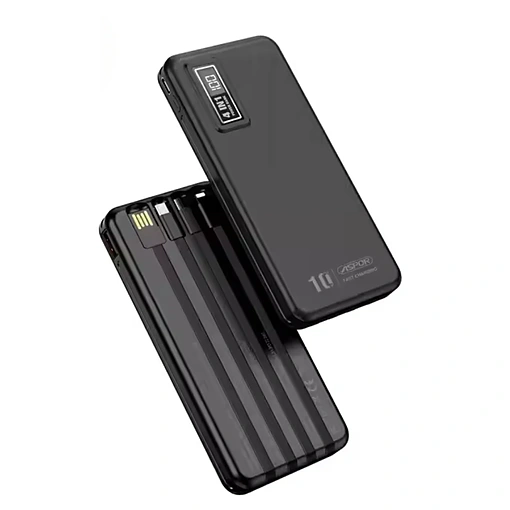 باور بانك بسعة 10000mAh شحن سريع 22.5W مع 4 كابلات مدمجة وشاشة رقمية ASPOR A300PD - صورة 7