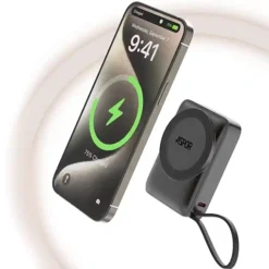 باور بانك مغناطيسي لاسلكي بسعة 10000mAh شحن سريع 22.5W مع شاشة رقمية من ASPOR A313 - صورة 2