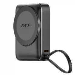 باور بانك مغناطيسي لاسلكي بسعة 10000mAh شحن سريع 22.5W مع شاشة رقمية من ASPOR A313 - صورة 5