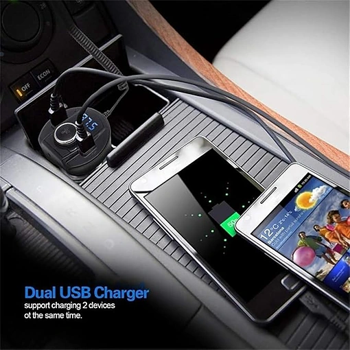 جهاز إرسال FM بلوتوث للسيارة مع شاحن USB مزدوج - صورة 7