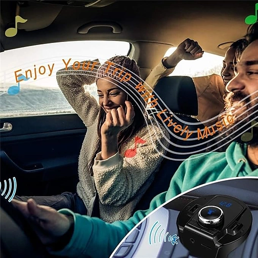 جهاز إرسال FM بلوتوث للسيارة مع شاحن USB مزدوج - صورة 8
