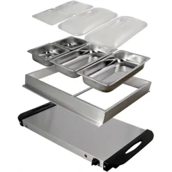 صينية تسخين بوفية الطعام مع 4 أقسام - صورة 3