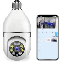 كاميرا مراقبة 360° بشكل لمبة – واي فاي 1080P مع رؤية ليلية