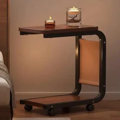 طاولة جانبية على شكل حرف C – تصميم عملي متحرك للاستخدام اليومي - صورة 2