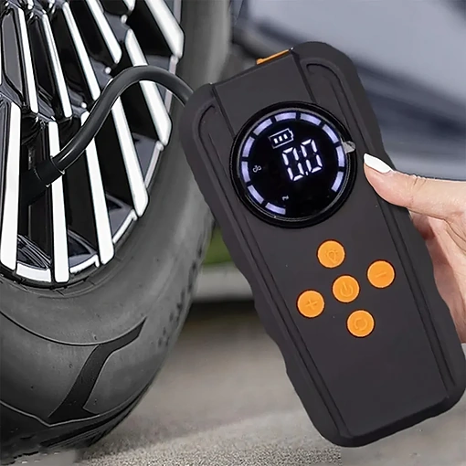 مشغل بطارية سيارة بمنفاخ إطارات وباور بانك 7200mAh - صورة 5