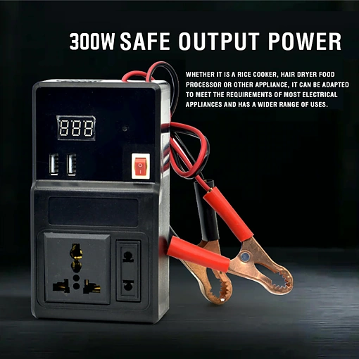 عاكس طاقة للسيارة مع شاشة LED ومنافذ AC وUSB للتخييم والسفر - صورة 4