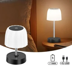 مصباح طاولة LED لاسلكي قابل للشحن - صورة 2