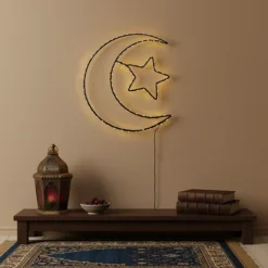 مصباح هلال ونجمة بإضاءة LED دافئة – 3 أوضاع تشغيل - صورة 2