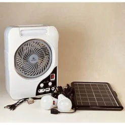 مروحة طاقة شمسية 8 إنش قابلة للشحن 4500mAh مع إضاءة LED و3 سرعات – Easy Power EP-306