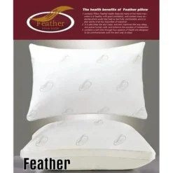 وسادة فذر Feather فندقية مطبوعة بغطاء قطن طبيعي 100% وحشوة ميكروفايبر - صورة 2