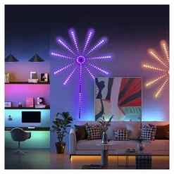 شريط إضاءة LED بشكل ألعاب نارية – مزامنة موسيقى وتحكم ذكي USB - صورة 2
