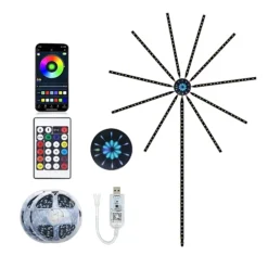 شريط إضاءة LED بشكل ألعاب نارية – مزامنة موسيقى وتحكم ذكي USB - صورة 3