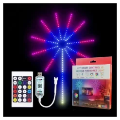 شريط إضاءة LED بشكل ألعاب نارية – مزامنة موسيقى وتحكم ذكي USB - صورة 4
