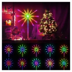 شريط إضاءة LED بشكل ألعاب نارية – مزامنة موسيقى وتحكم ذكي USB - صورة 6