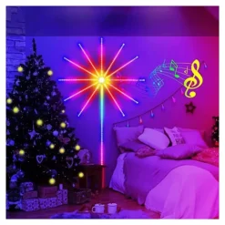 شريط إضاءة LED بشكل ألعاب نارية – مزامنة موسيقى وتحكم ذكي USB - صورة 7