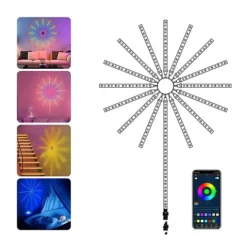 شريط إضاءة LED بشكل ألعاب نارية – مزامنة موسيقى وتحكم ذكي USB - صورة 8