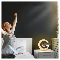 مكبر صوت بلوتوث G-Lamp مع شحن لاسلكي 10 واط وإضاءة - صورة 3