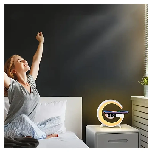 مكبر صوت بلوتوث G-Lamp مع شحن لاسلكي 10 واط وإضاءة - صورة 3