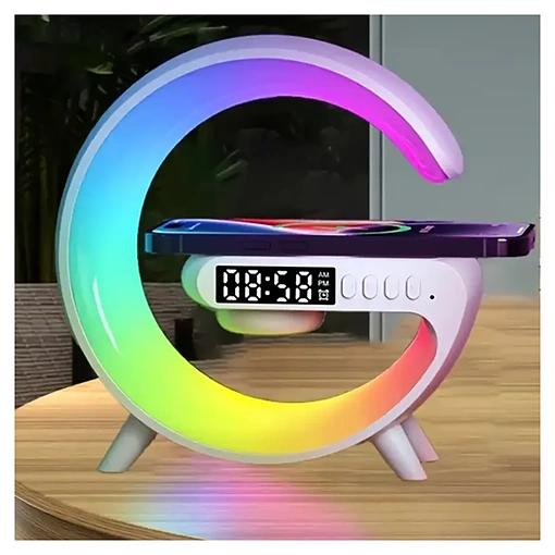 مكبر صوت بلوتوث G-Lamp مع شحن لاسلكي 10 واط وإضاءة - صورة 4