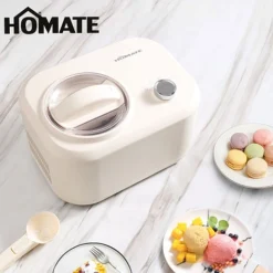 ماكينة صنع الآيس كريم الأتوماتيكية من Homate بقوة 100 واط مع كمبروسور قوي - صورة 4