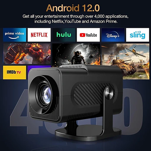 بروجكتر ذكي محمول HY320 مع جهاز ألعاب 2 في 1 يدعم 4K و1080P مع واي فاي 6 للسينما المنزلية والاستخدام الخارجي - صورة 7
