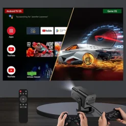 بروجكتر ذكي محمول HY320 مع جهاز ألعاب 2 في 1 يدعم 4K و1080P مع واي فاي 6 للسينما المنزلية والاستخدام الخارجي - صورة 10
